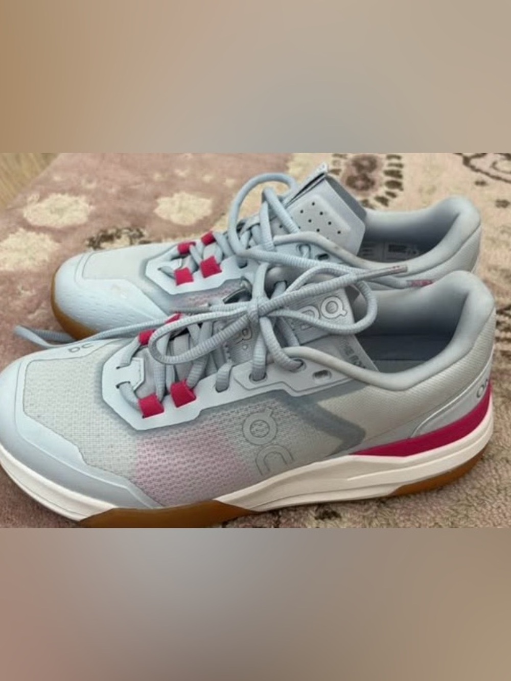 On Running Sneakers in Light Gray with Pink Accents - Women’s - Picture 3 of 3